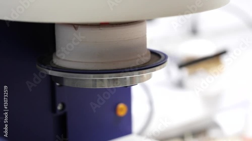 Close-up of ceramet implant creature process at laboratory. photo