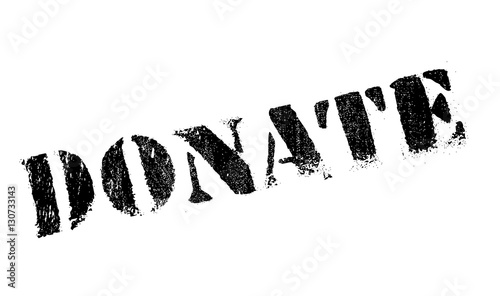 Donate stamp. Grunge design with dust scratches. Effects can be easily removed for a clean, crisp look. Color is easily changed.