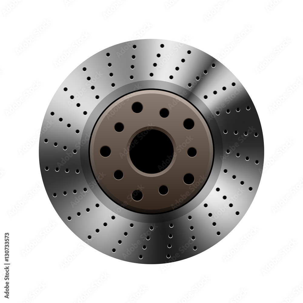 Auto brake disc isolated on white, vector illustration Auto brake disc isolated on white, vector illustration