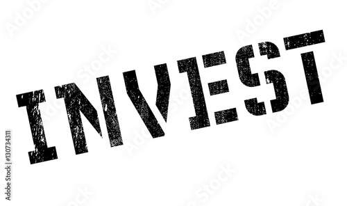 Invest stamp. Grunge design with dust scratches. Effects can be easily removed for a clean, crisp look. Color is easily changed.