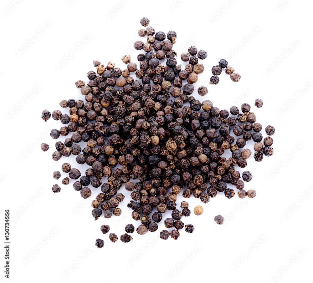 Black peppercorn isolated on white background Black peppercorn isolated on white background