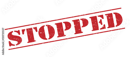 Canvas Print stopped red stamp on white background