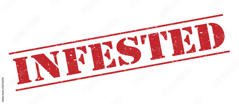 infested red stamp on white background infested red stamp on white background