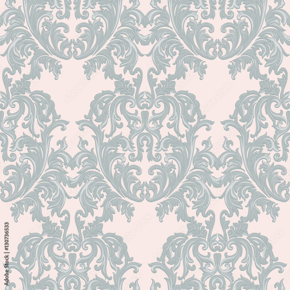Fototapeta premium Vintage Baroque damask pattern