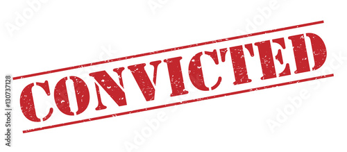 convicted red stamp on white background