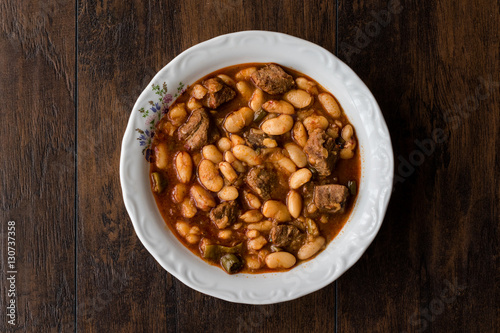 Turkish Etli Kuru Fasulye    Baked Beans  with meat.