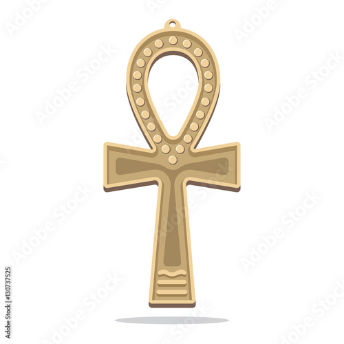 Egyptian Cross with Handle, Ankh Symbol. Vector Icon