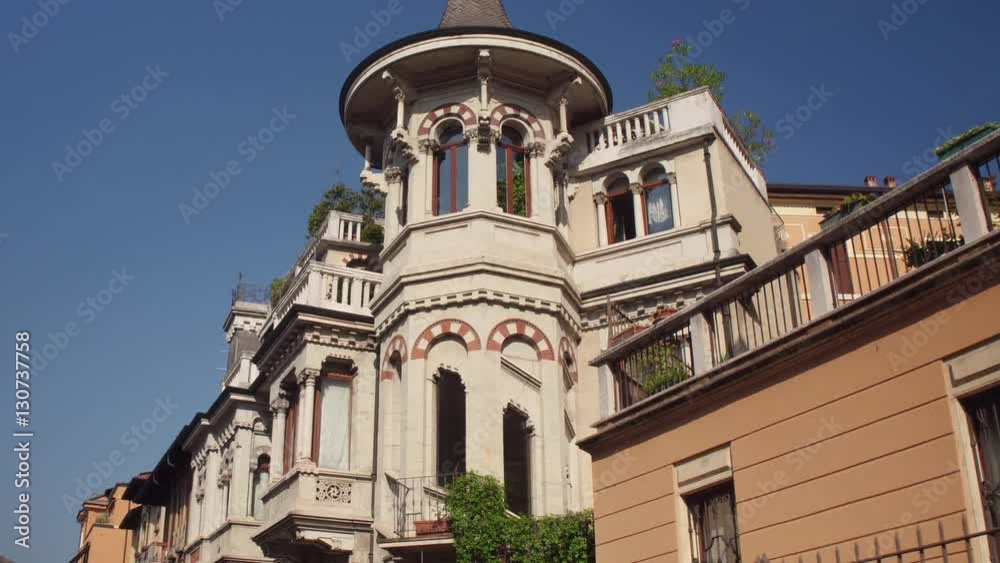 Beautiful historical facade with balconies in Verona Beautiful historical facade with balconies in Verona