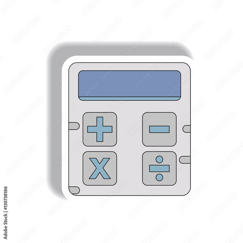 Vector illustration in paper sticker style of calculator Vector illustration in paper sticker style of calculator
