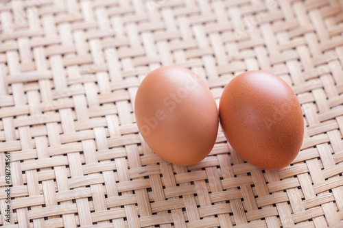 Eggs on Bamboo Basket