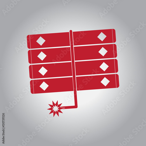 Vector illustration of Chinese new year celebration in flat style firecrackers