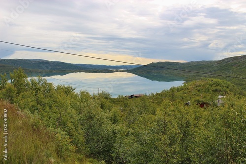 Lake on the Hardanger mountains plateau, in Norway, Europe. Height above sea level approx. 1100 meters. photo