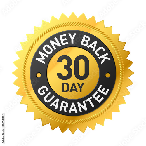 30 day money back guarantee label photo