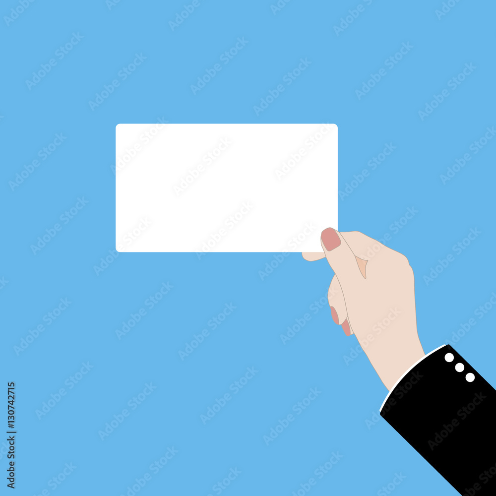 Fototapeta premium Vector illustration of a hand with business card