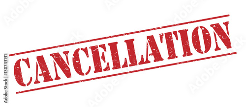 cancellation red stamp on white background