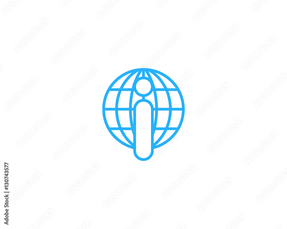 Letter I International Global Logo Design Element Letter I International Global Logo Design Element
