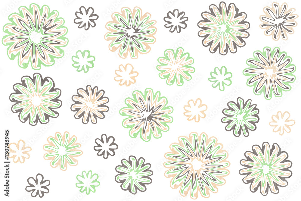 Watercolor abstract flowers on white background Watercolor abstract flowers on white background