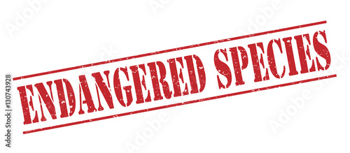 Εκτύπωση καμβά endangered spiecies red stamp on white background