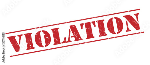 violation red stamp on white background photo