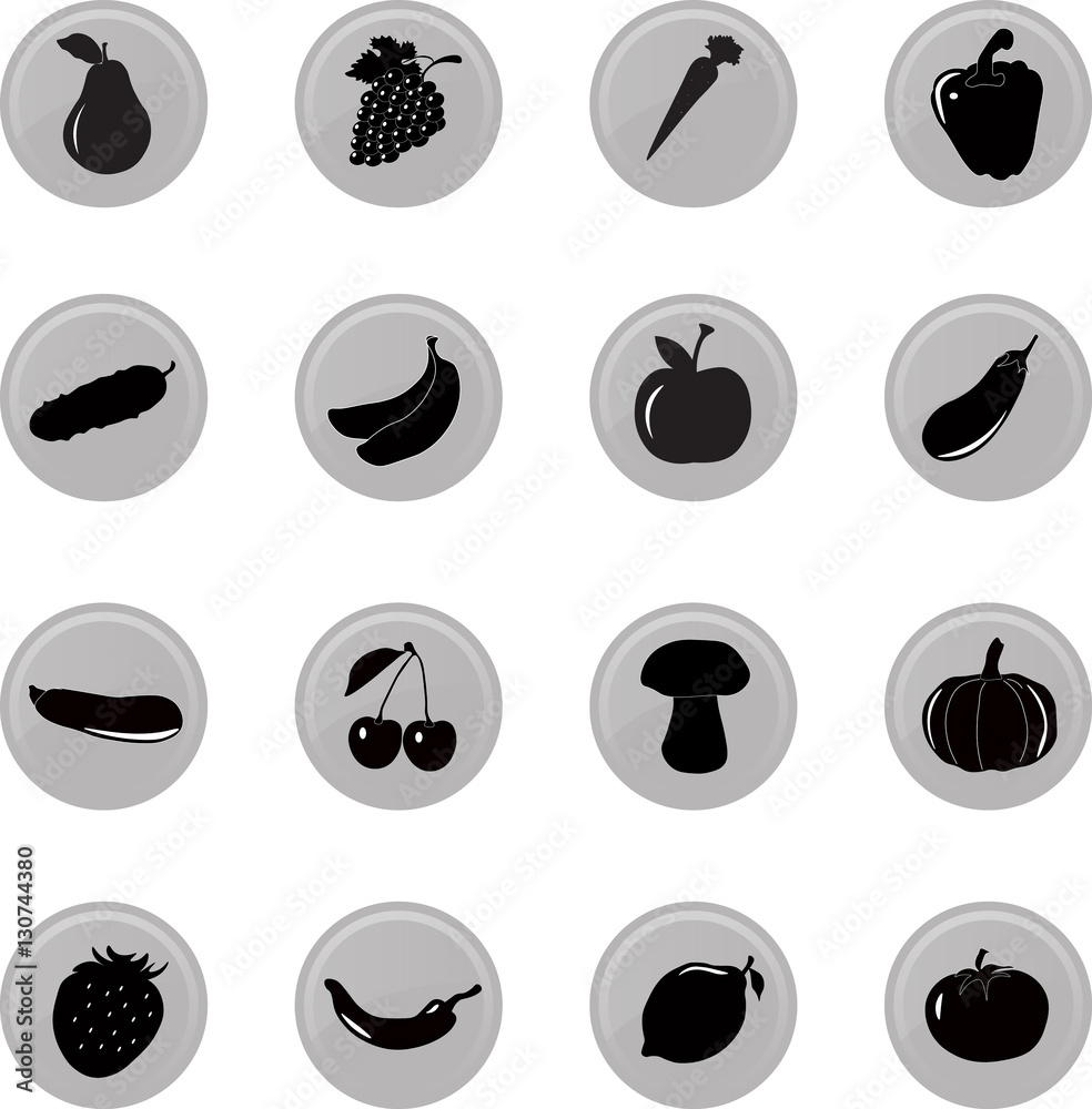 Vegetables froot icon set, vector illustration Vegetables froot icon set, vector illustration