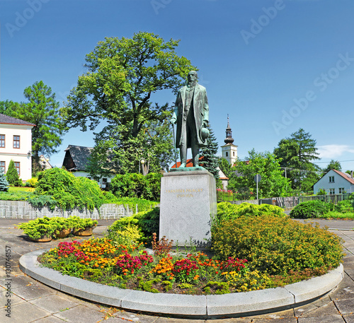 Hodslavice, Czech Republic - Monument Frantisek Palacky, a statue of the prominent Czech historian, politician, philosopher and aesthetics. Palacky is born in Hodslavice in 1798th photo