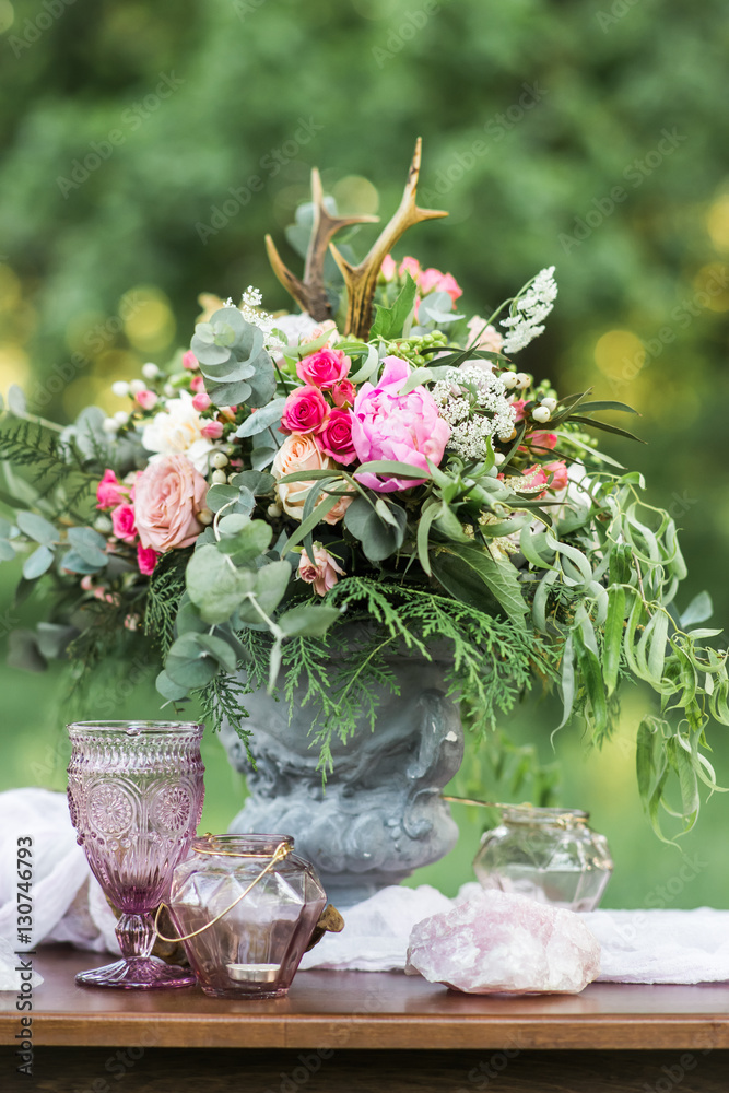 Wedding decor, floral arrangement