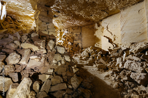The biggest catacombs in the world. The small room in the catacombs of Odessa.