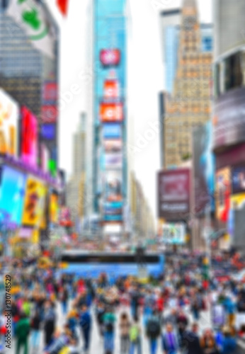Photography View of Times Square in New York City with blurred effect