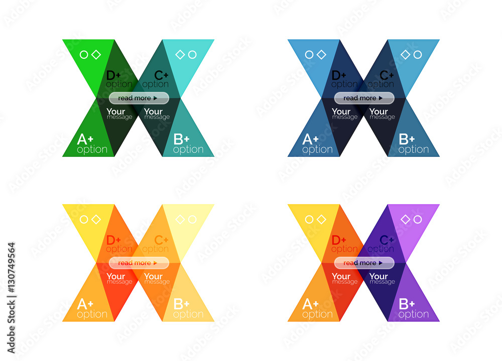 Vector arrow option infographic templates set Vector arrow option infographic templates set