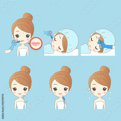 cartoon woman with medical face