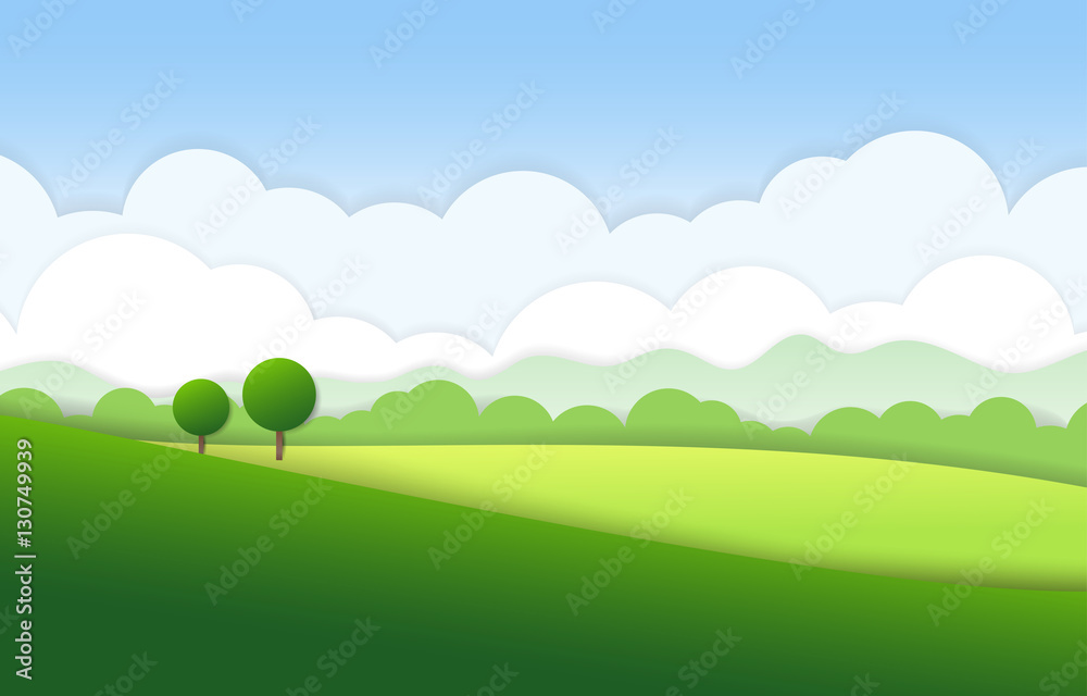 green landscape background, vector