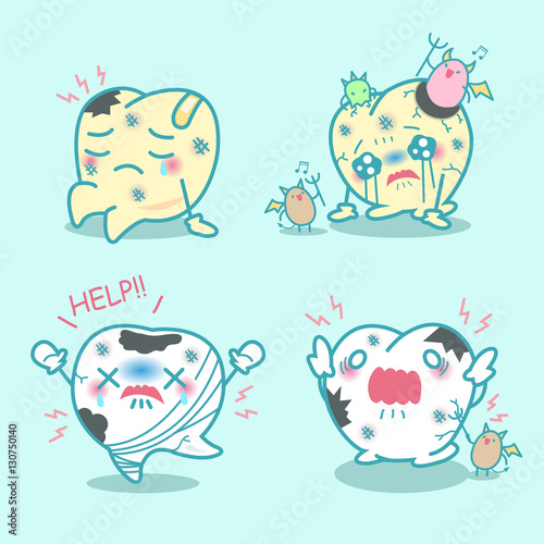 cartoon teeth have toothache