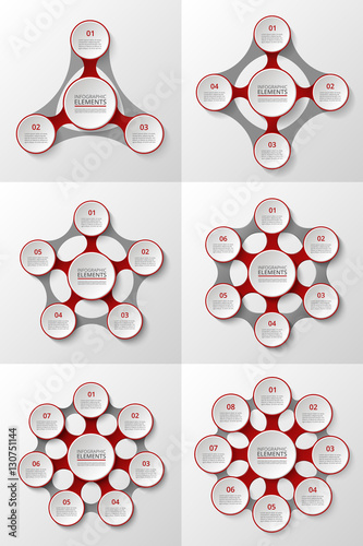 Vector circle infographic set.