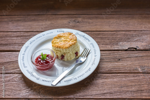 scones with jam strawberry