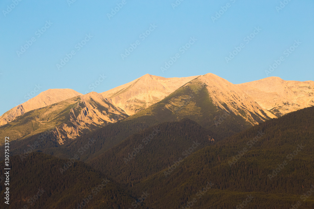 Sunrise morning view of the Pirin Mountain Sunrise morning view of the Pirin Mountain