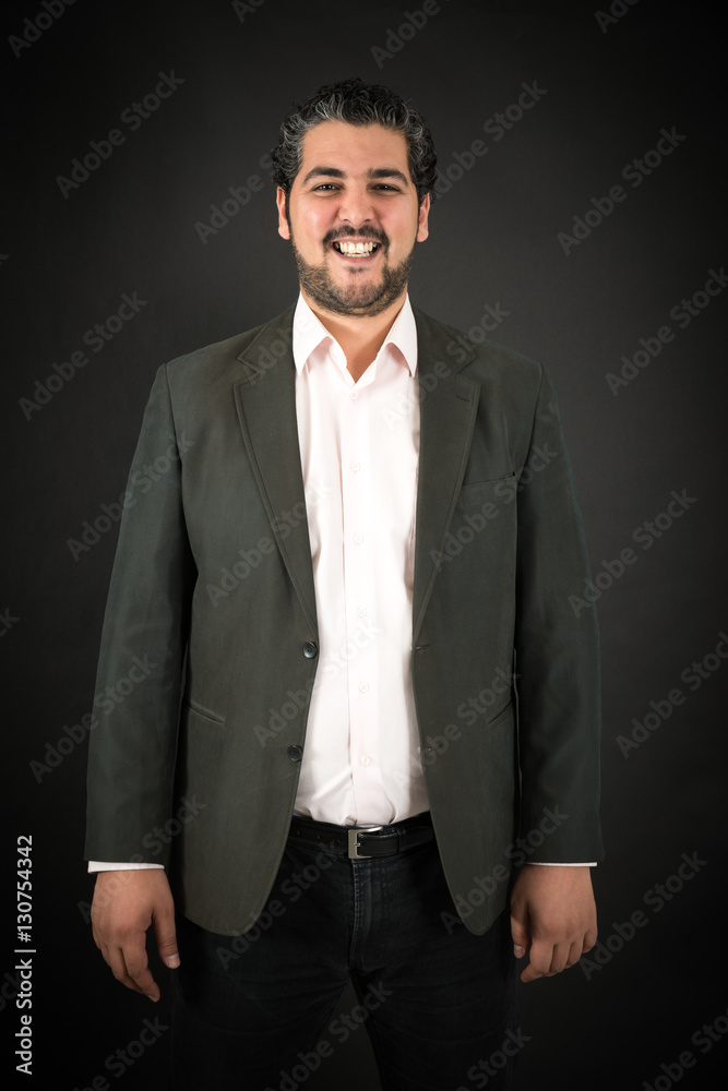 Handsome man doing different expressions in different sets of clothes: smile Handsome man doing different expressions in different sets of clothes: smile