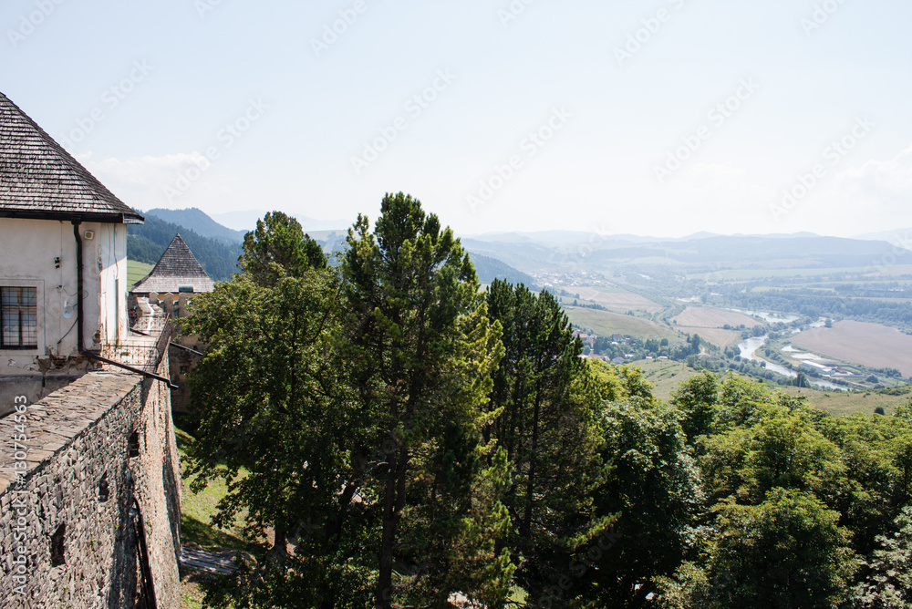 Beutiful view from castle tower of valley. Second