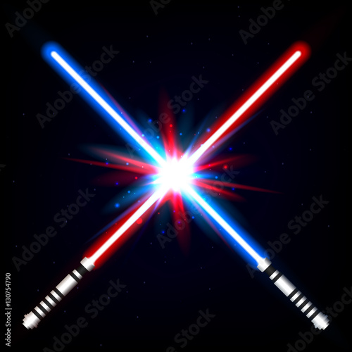 Crossed light swords