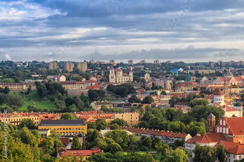 Panorama of the city. The historic center of Vilnius