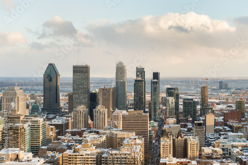 Montreal Skyline in winter from Kondiaronk Belvedere (December 2016)