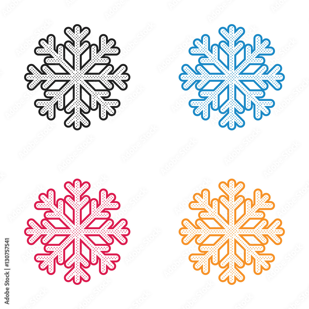 Christmas snowflakes dotted style Christmas snowflakes dotted style