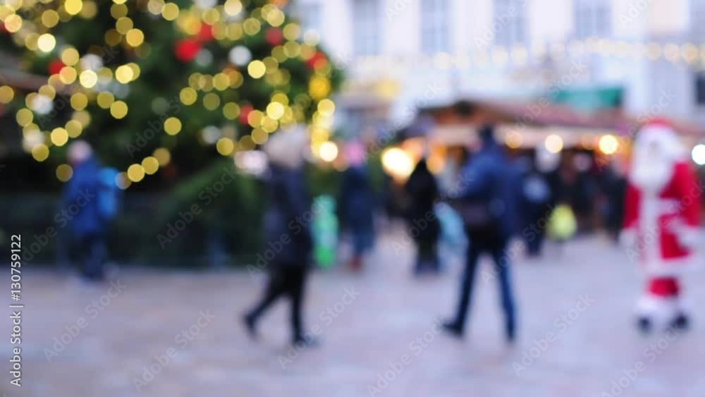 Christmas decoration in Tallin, Estonia, video, selective focus
