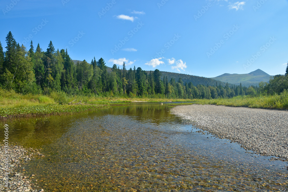 Russia, North Ural river in the national Park. Russia, North Ural river in the national Park.