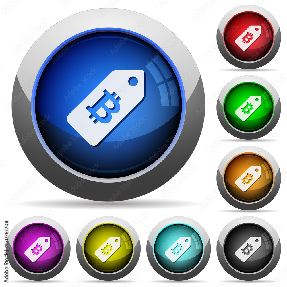 Bitcoin price label glossy buttons Bitcoin price label glossy buttons