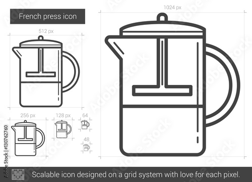 French press line icon.