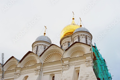 Archangels church of Moscow Kremlin. Color photo.