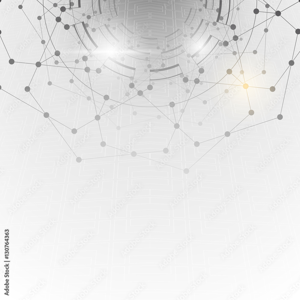 Technology Abstract vector background. Connection structure. Hexagon vector wallpaper. Abstract science background.