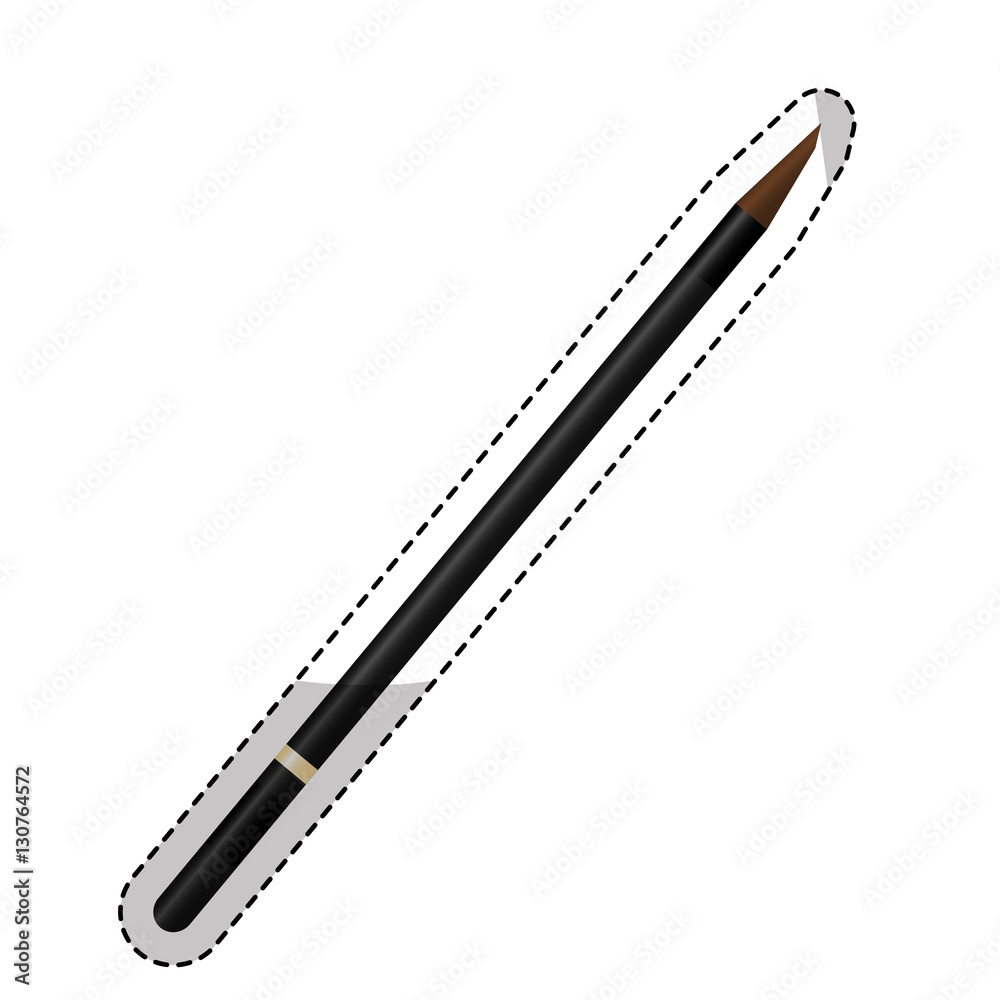 sticker of eye pencil makeup equipment icon over white background. colorful design. vector illustration sticker of eye pencil makeup equipment icon over white background. colorful design. vector illustration