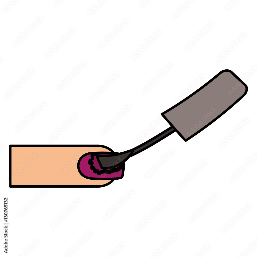 woman finger with nail lacquer icon over white background. colorful design. vector illustration woman finger with nail lacquer icon over white background. colorful design. vector illustration
