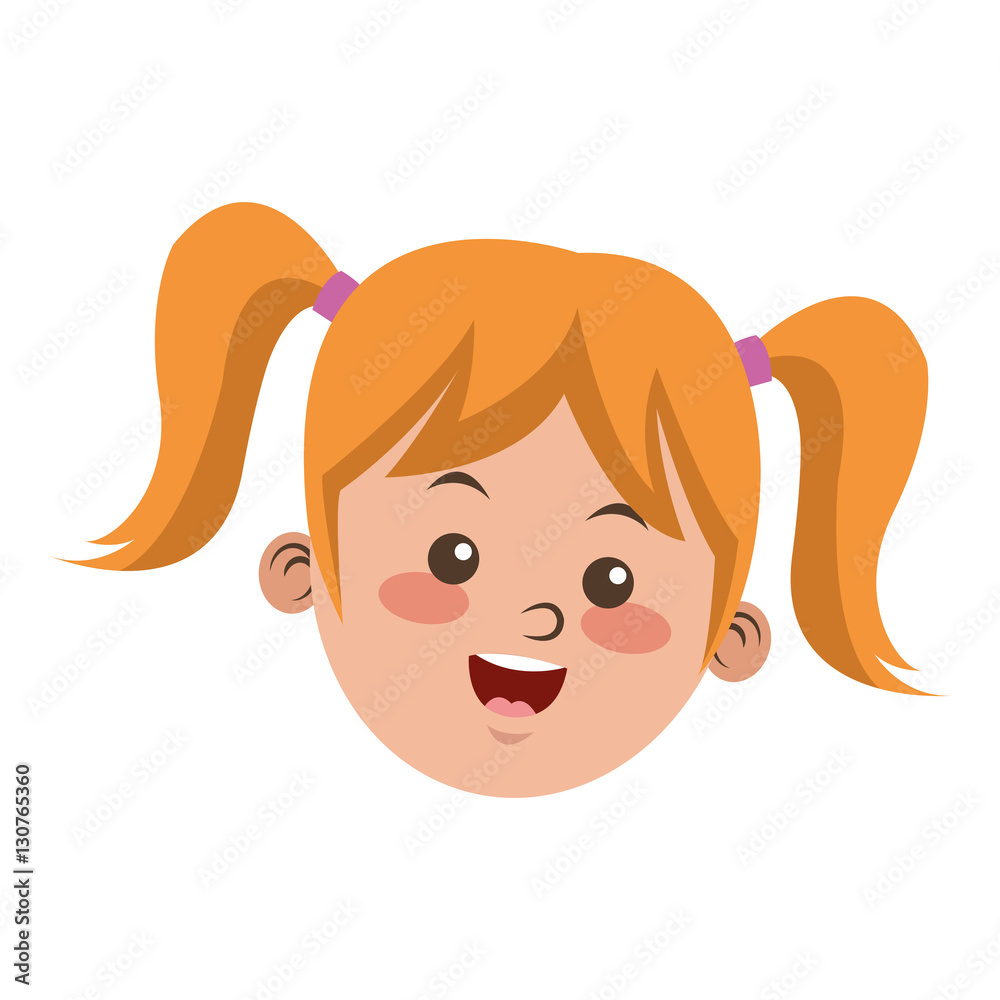 Girl cartoon icon. Kid childhood little and people theme. Isolated design. Vector illustration